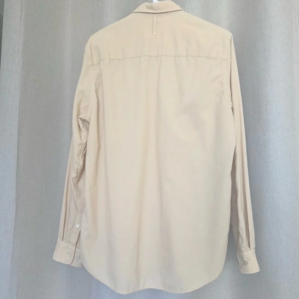 NN07 Colby Ivory Cotton Corduroy Long Sleeve Shirt L